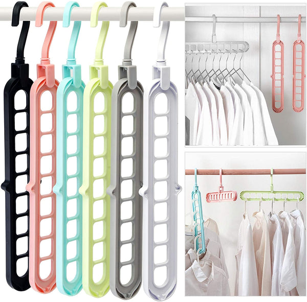 360 Rotating 9-Hole Magic Hanger (Pack Of 4) - Multi-Function Storage Hanger